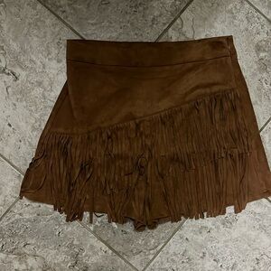 Flying Tomato- Camel Faux Suede Skort NWT Size Medium
